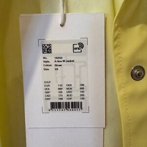 Rains Straw color (yellow) A-line W Jacket NWT XS